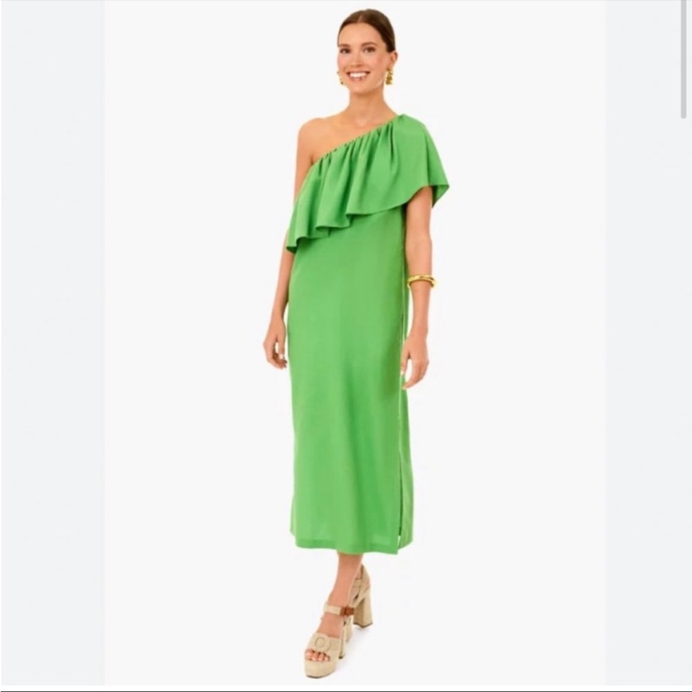 Pomander Place TWIST OF LIME FLORENCIA ONE SHOULDER DRESS